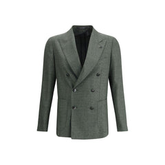 Tagliatore Green Fleece Wool Blazer
