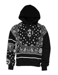 Dolce & Gabbana Black Bandana Hooded Men Sweatshirt Sweater