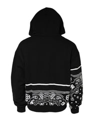 Dolce & Gabbana Black Bandana Hooded Men Sweatshirt Sweater