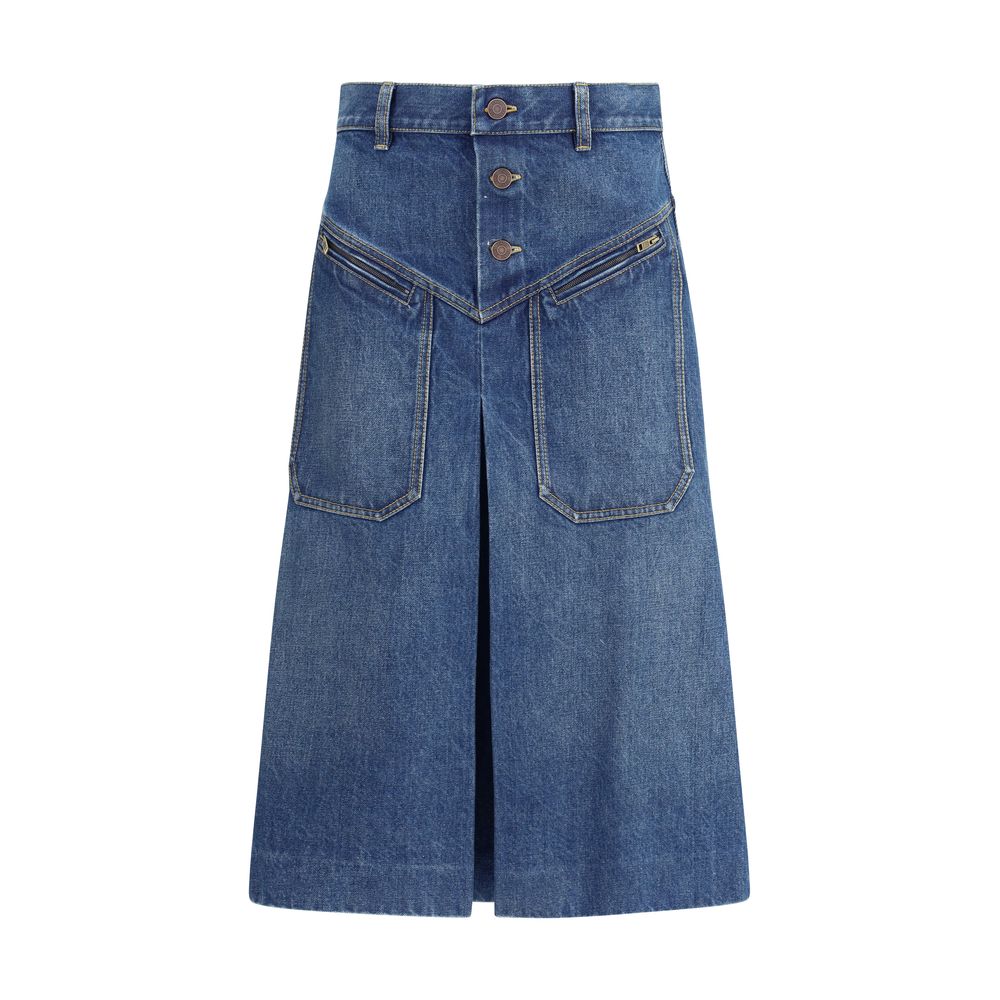 Denim midikjol