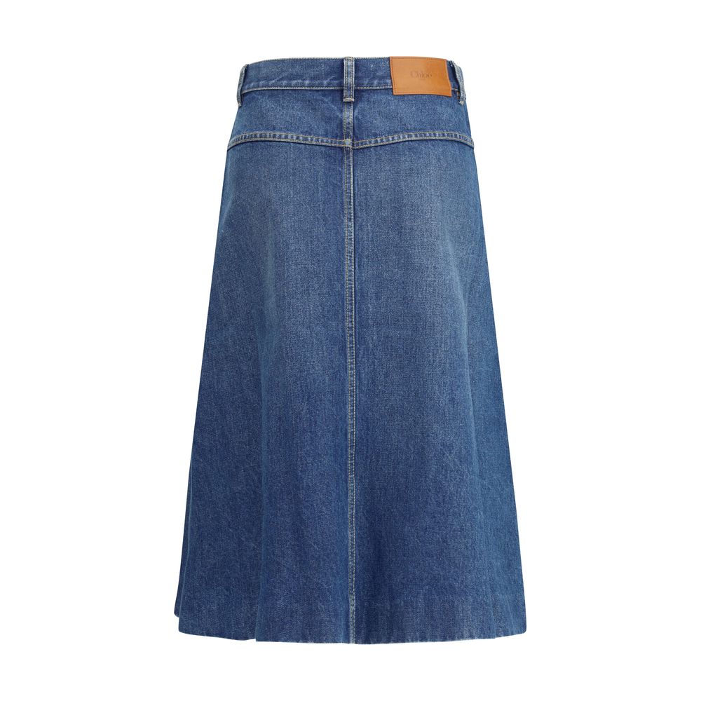 Denim midikjol