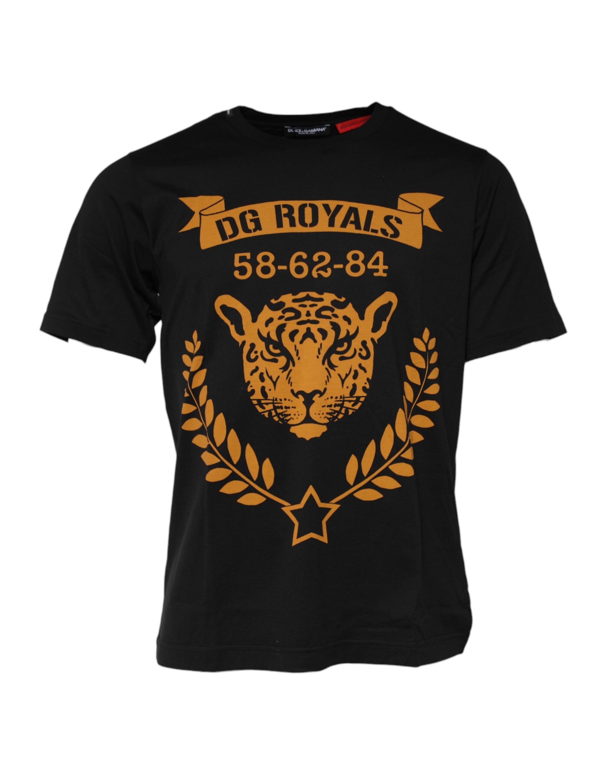 Svart DG Royals bomulls-T-skjorte med rund hals