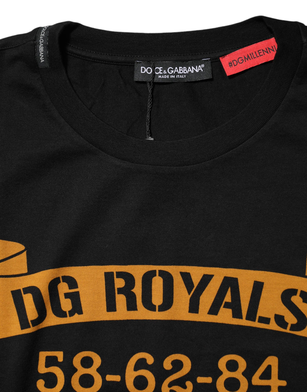 Svart DG Royals bomulls-T-skjorte med rund hals