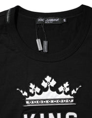 Dolce & Gabbana Black DG King Crown Cotton Crew Neck T-shirt
