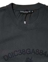 Dolce & Gabbana Gray Logo Graphic Cotton Crew Neck T-shirt