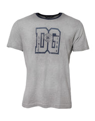 Dolce & Gabbana Gray DG Graphic Print Cotton Crewneck T-shirt