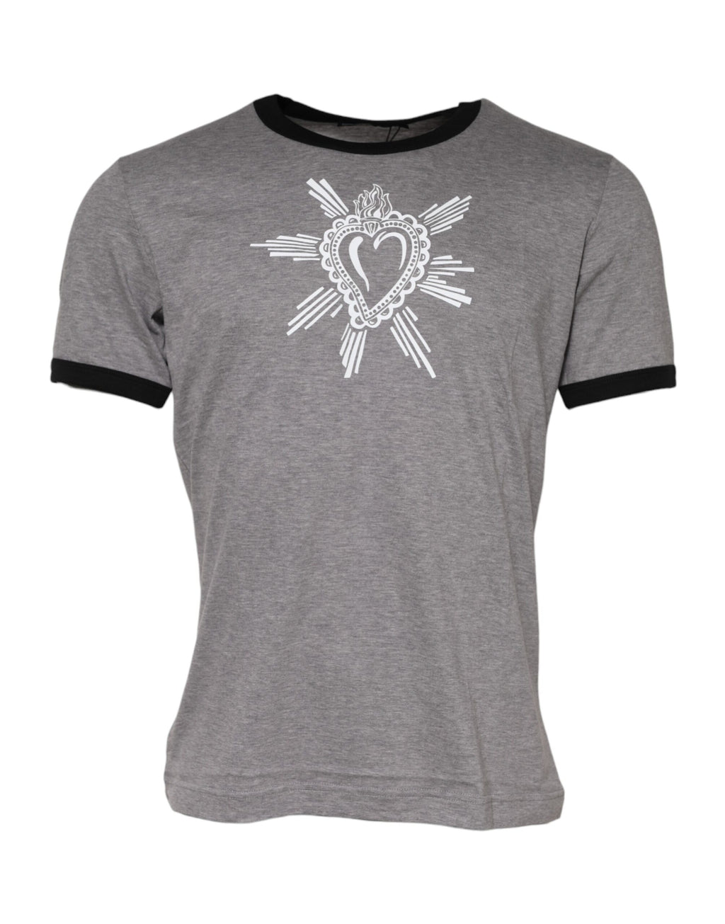 Grå Sacred Heart bomulls-T-skjorte med rund hals
