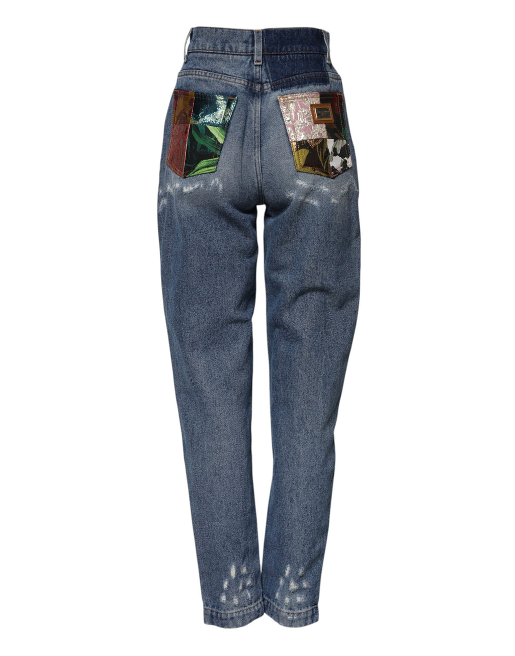 Blå AMBER Trasiga Högmidjade Jeans 