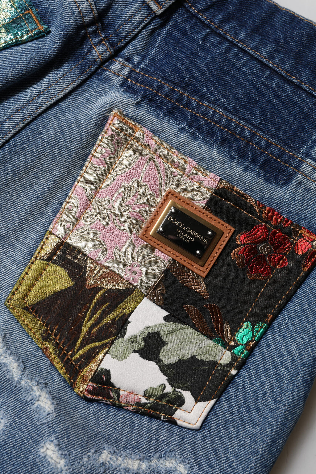 Blå AMBER Trasiga Högmidjade Jeans 