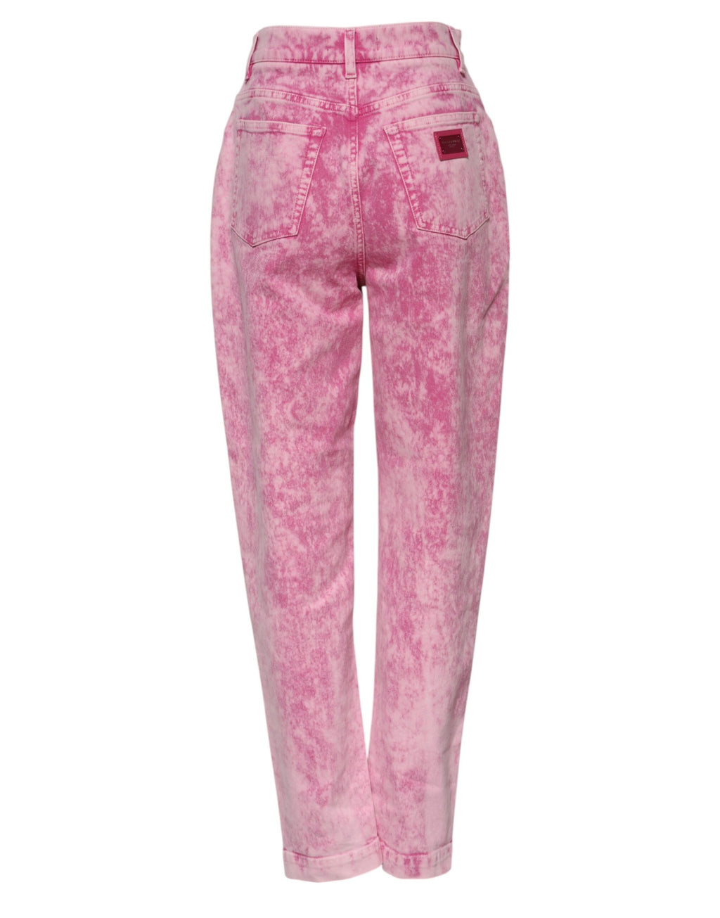 Rosa Tie Dye Høylivede Tapered Denim Jeans
