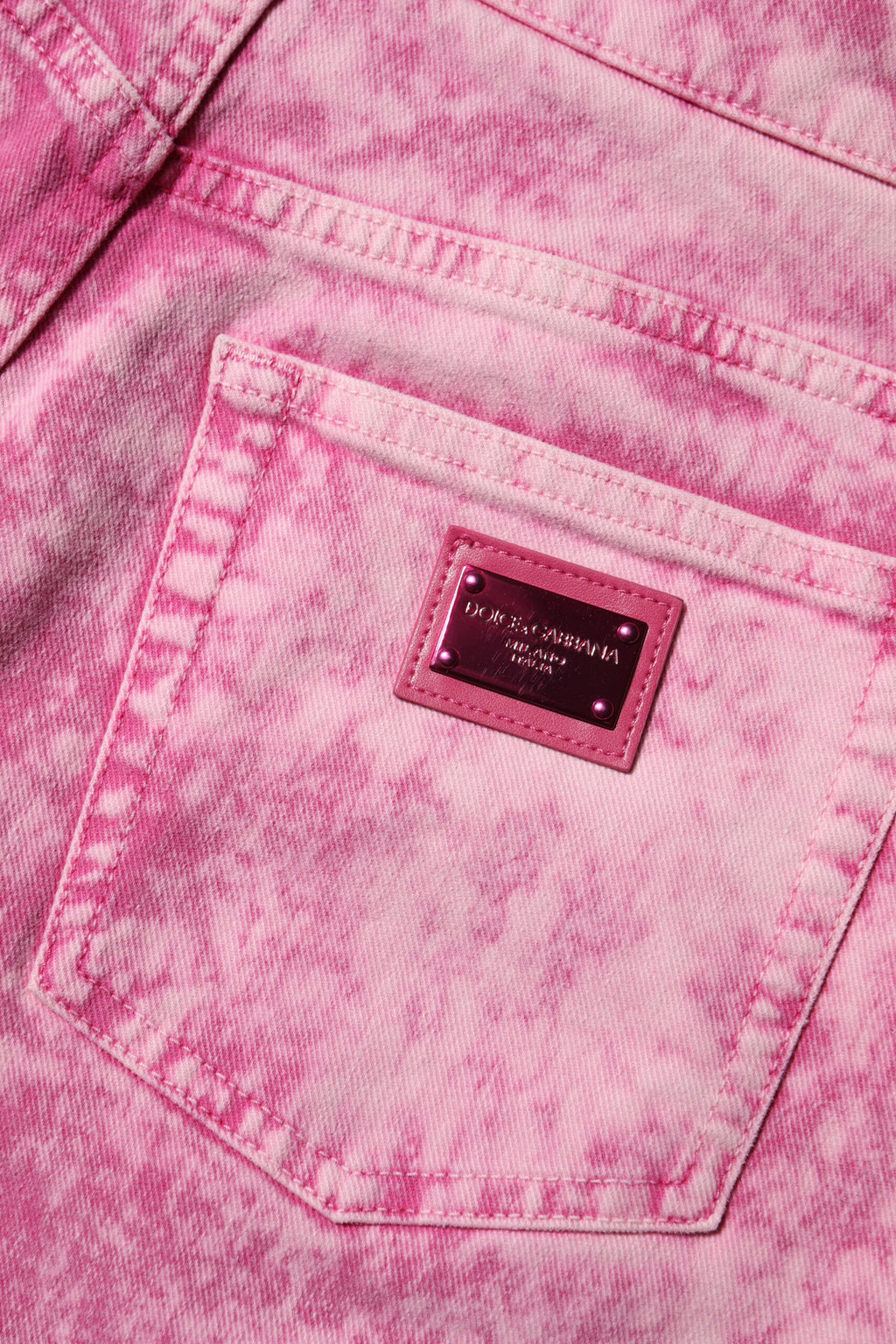 Rosa Tie Dye Høylivede Tapered Denim Jeans