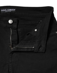 Dolce & Gabbana Black Cotton Skinny Mid Waist Denim Jeans