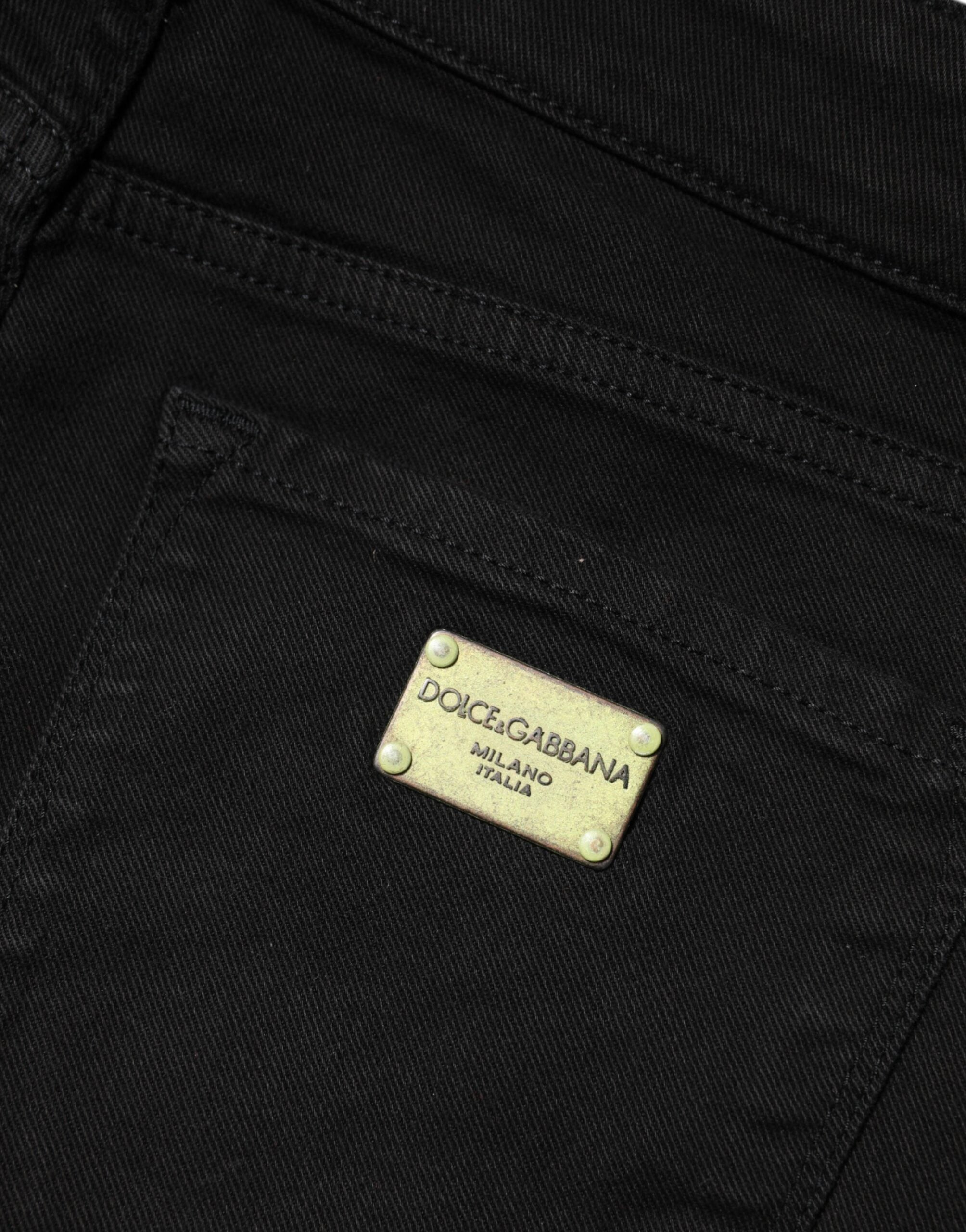 Svarta skinny jeans med medelhög midja i bomull 