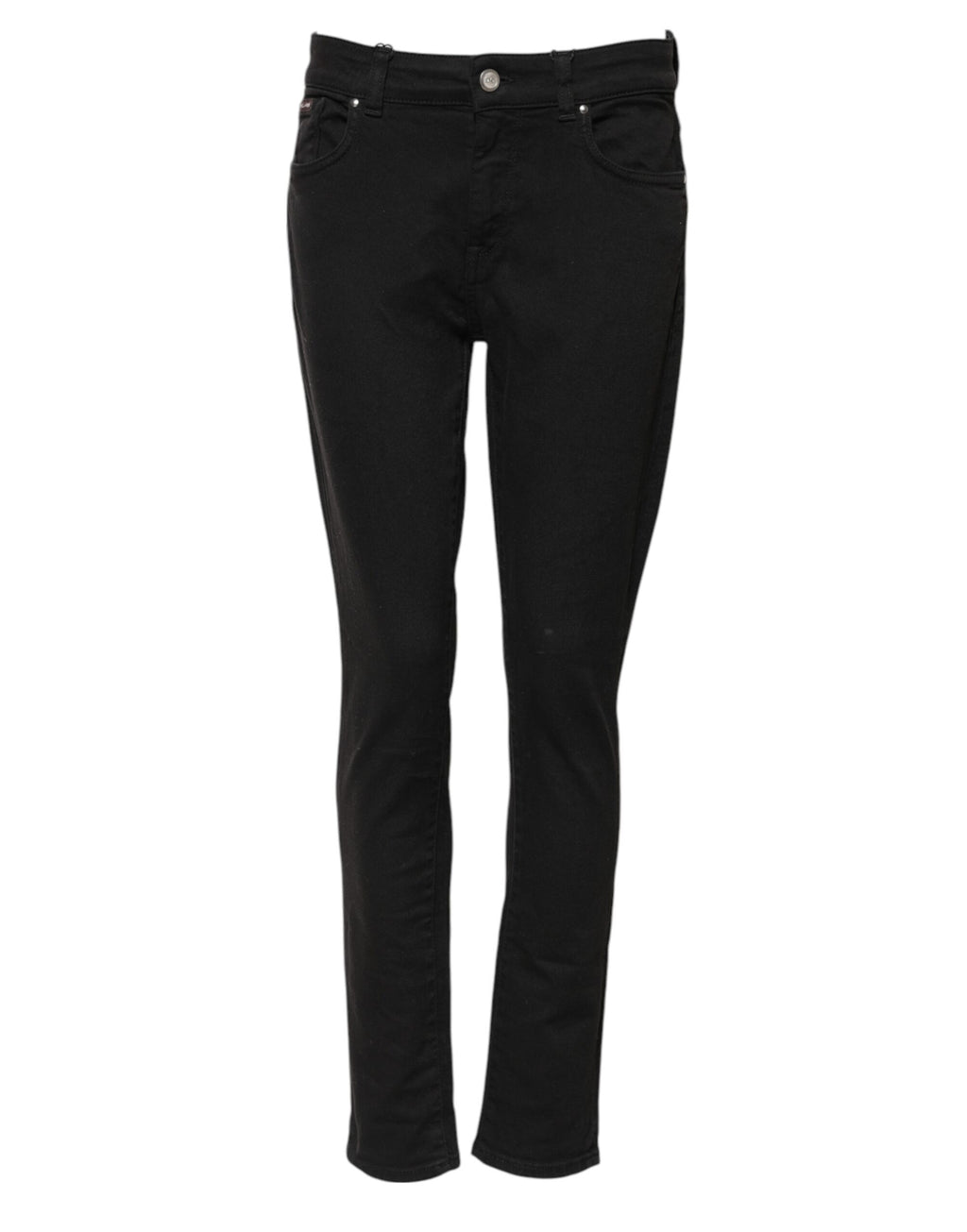 Svarta skinny jeans med medelhög midja i bomull 