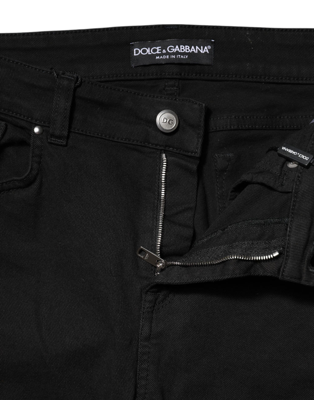 Svarta skinny jeans med medelhög midja i bomull 