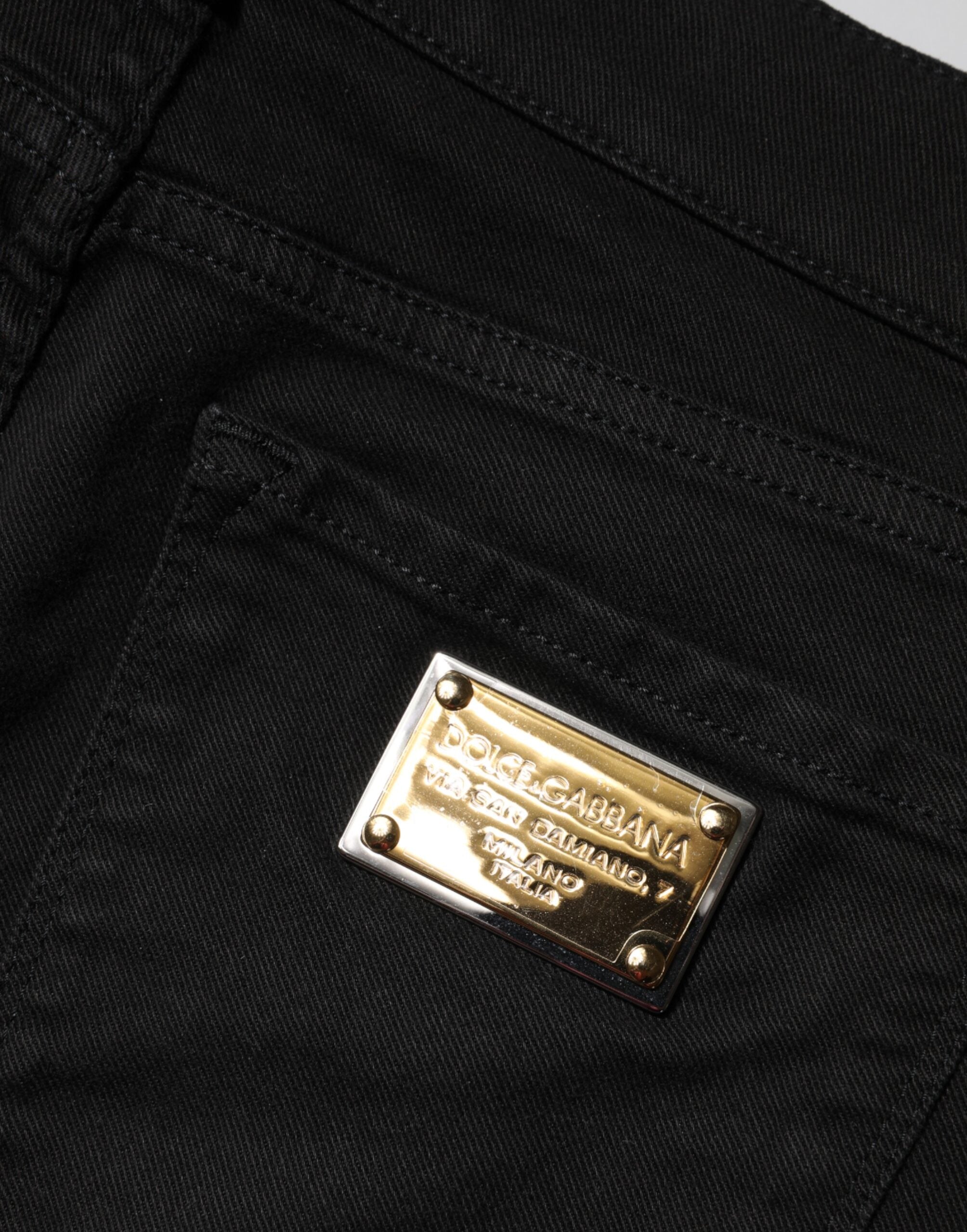 Svarta skinny jeans med medelhög midja i bomull 