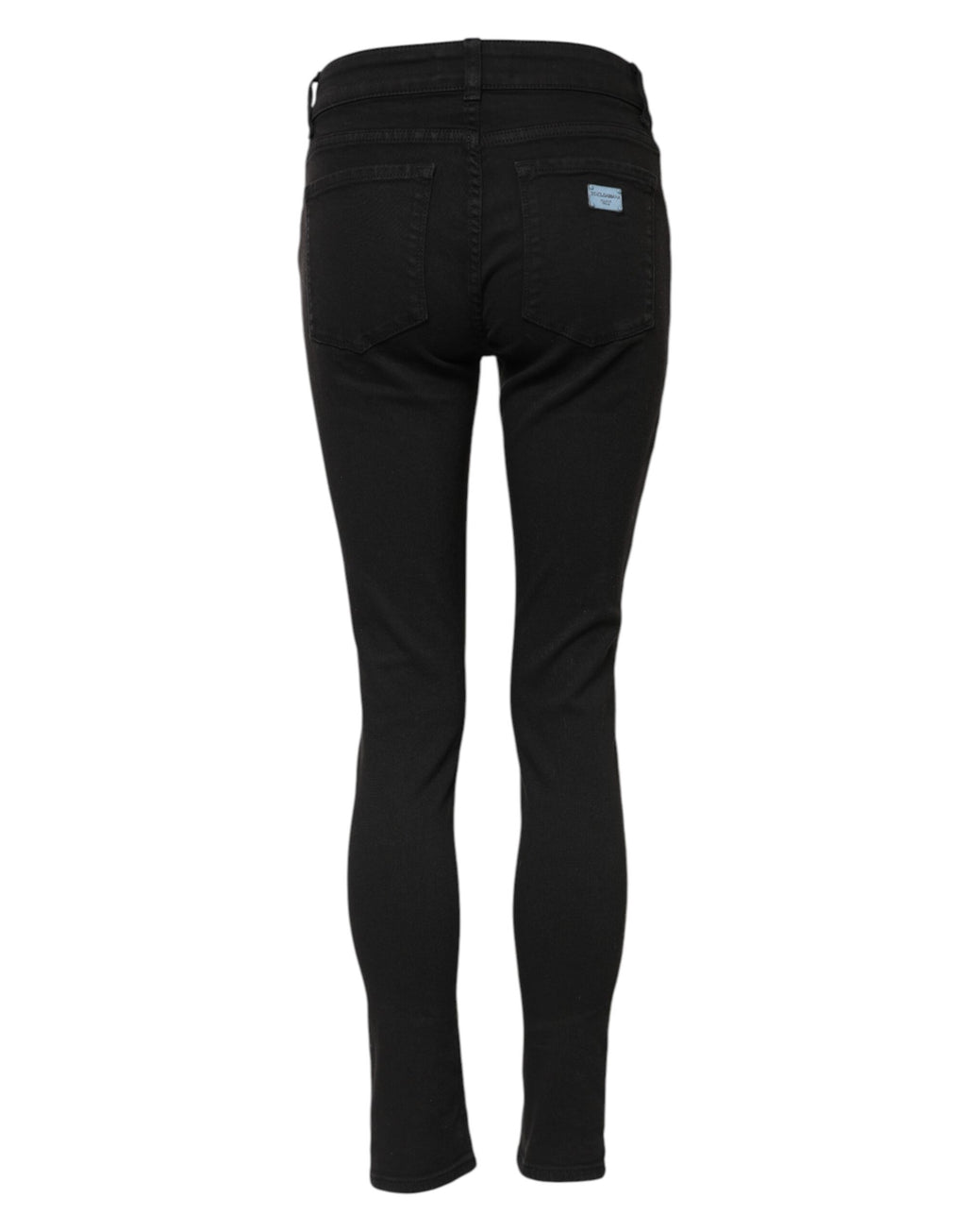 Svarta skinny jeans med medelhög midja i bomull 