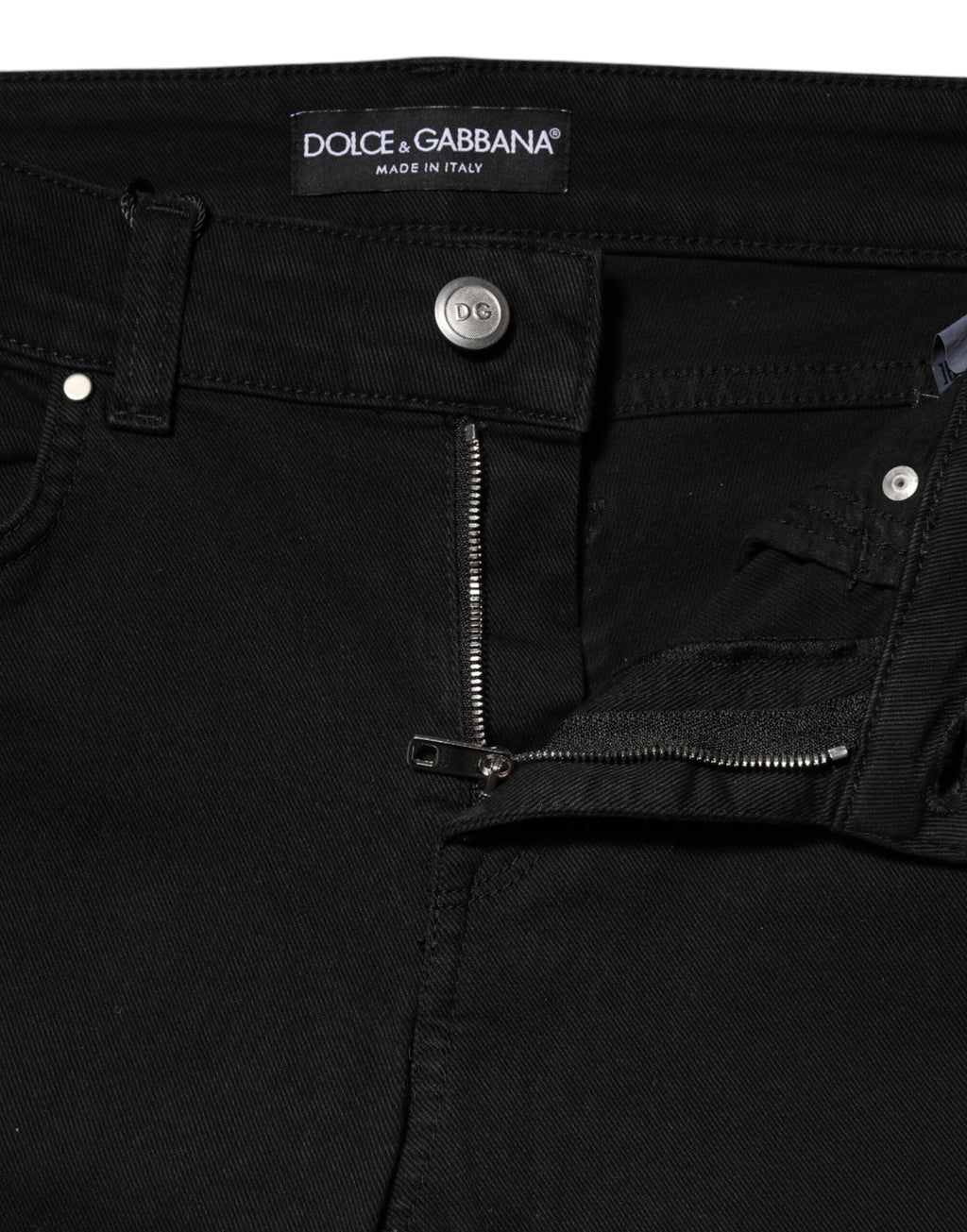 Svarta skinny jeans med medelhög midja i bomull 