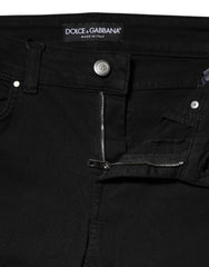 Dolce & Gabbana Black Cotton Skinny Mid Waist Denim Jeans