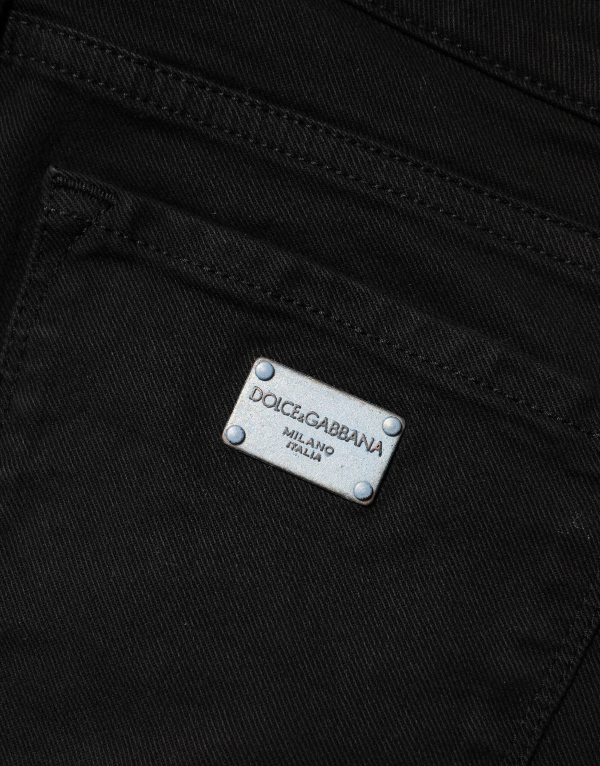 Svarta skinny jeans med medelhög midja i bomull 