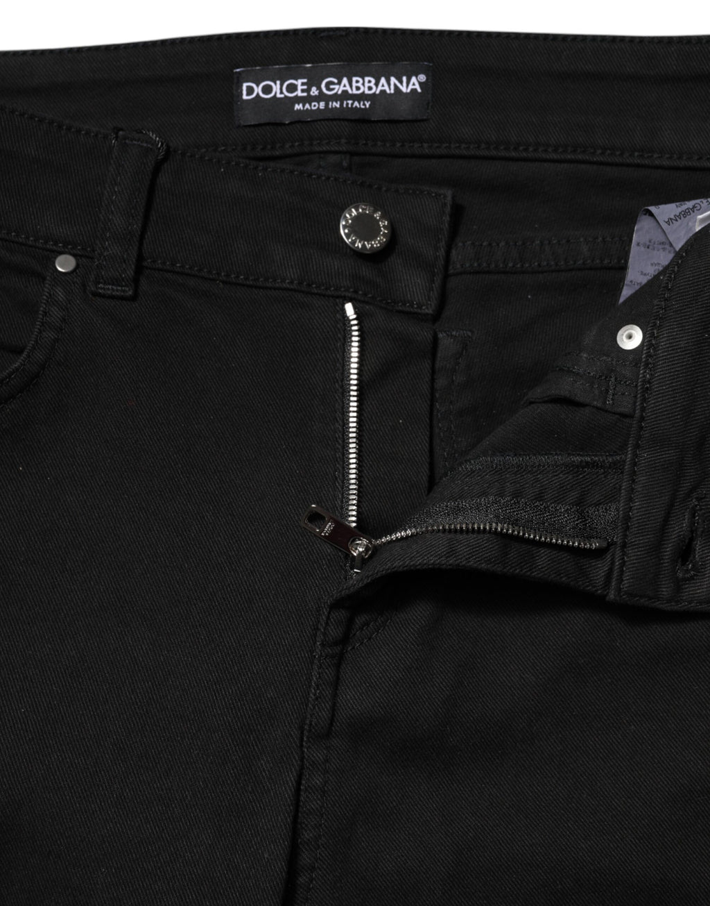 Svarta skinny jeans med medelhög midja i bomull 