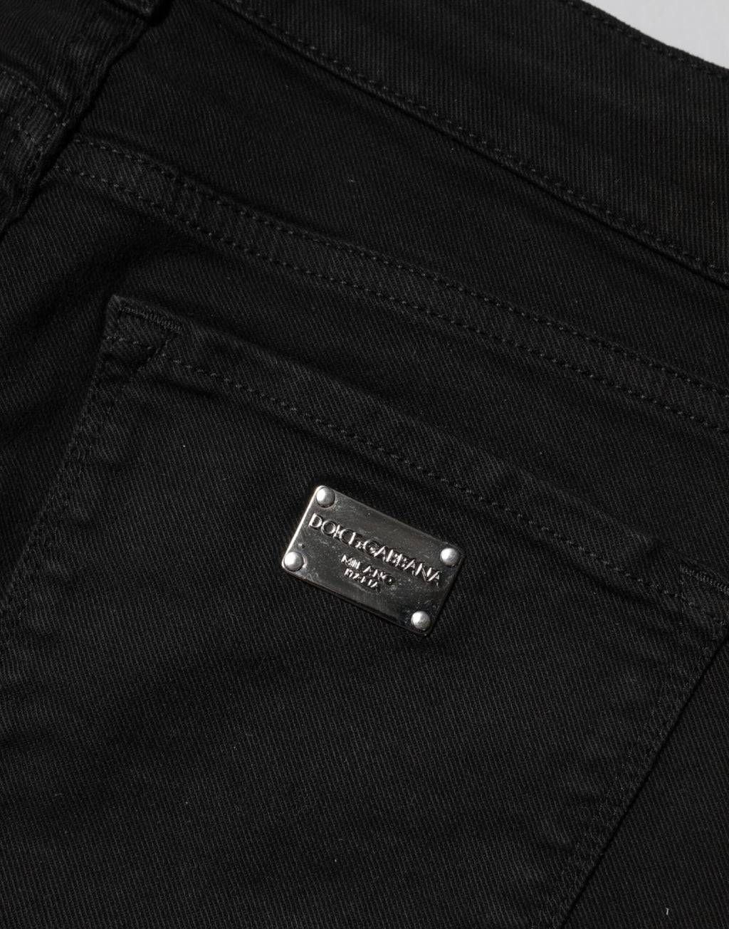 Svarta skinny jeans med medelhög midja i bomull 