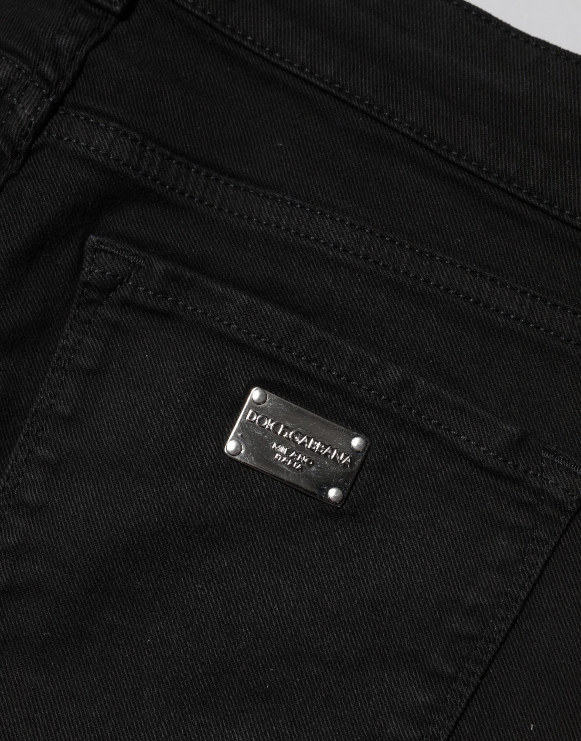 Svarta skinny jeans med medelhög midja i bomull 