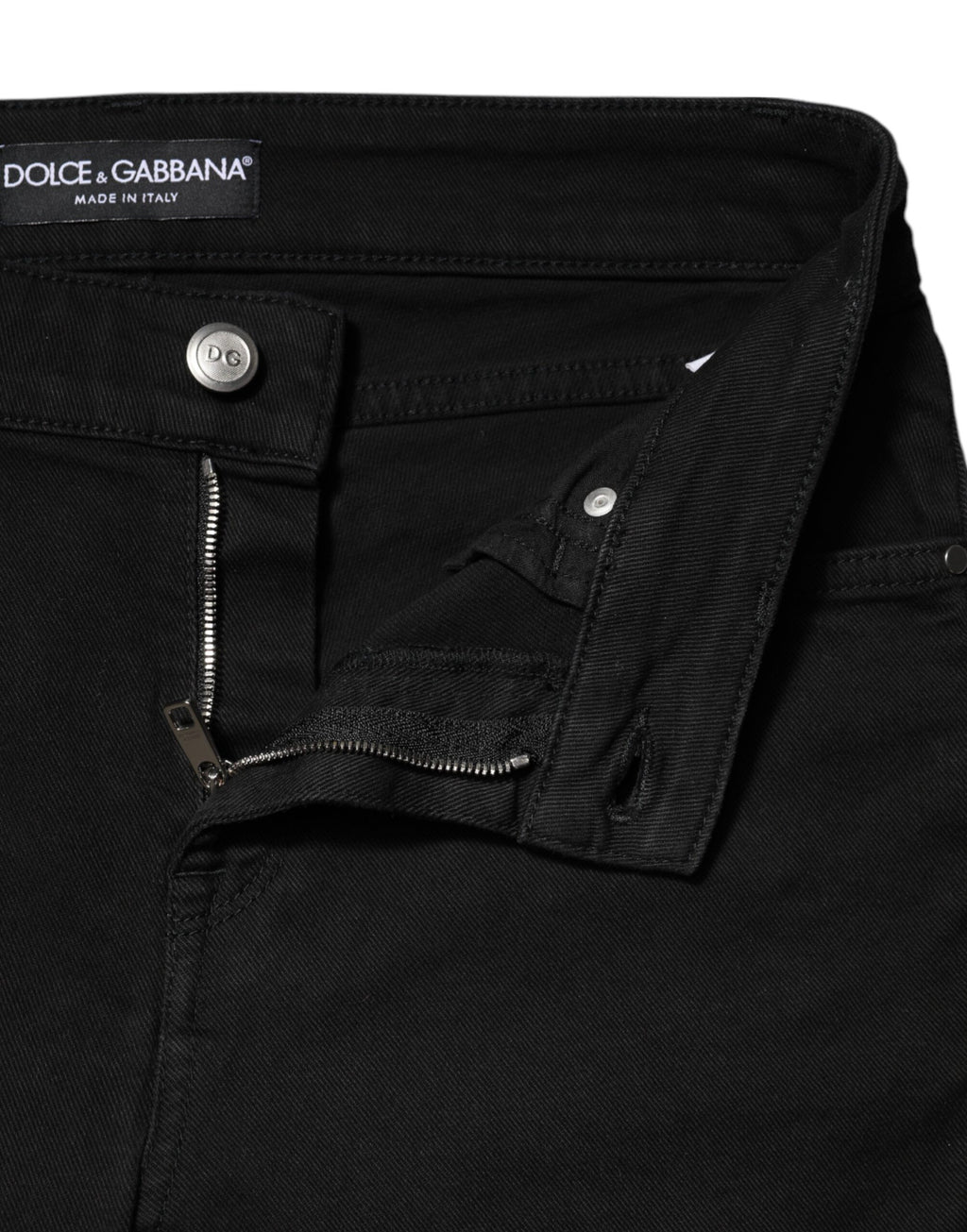 Svarta skinny jeans med medelhög midja i bomull 
