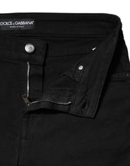 Dolce & Gabbana Black Cotton Skinny Mid Waist Denim Jeans