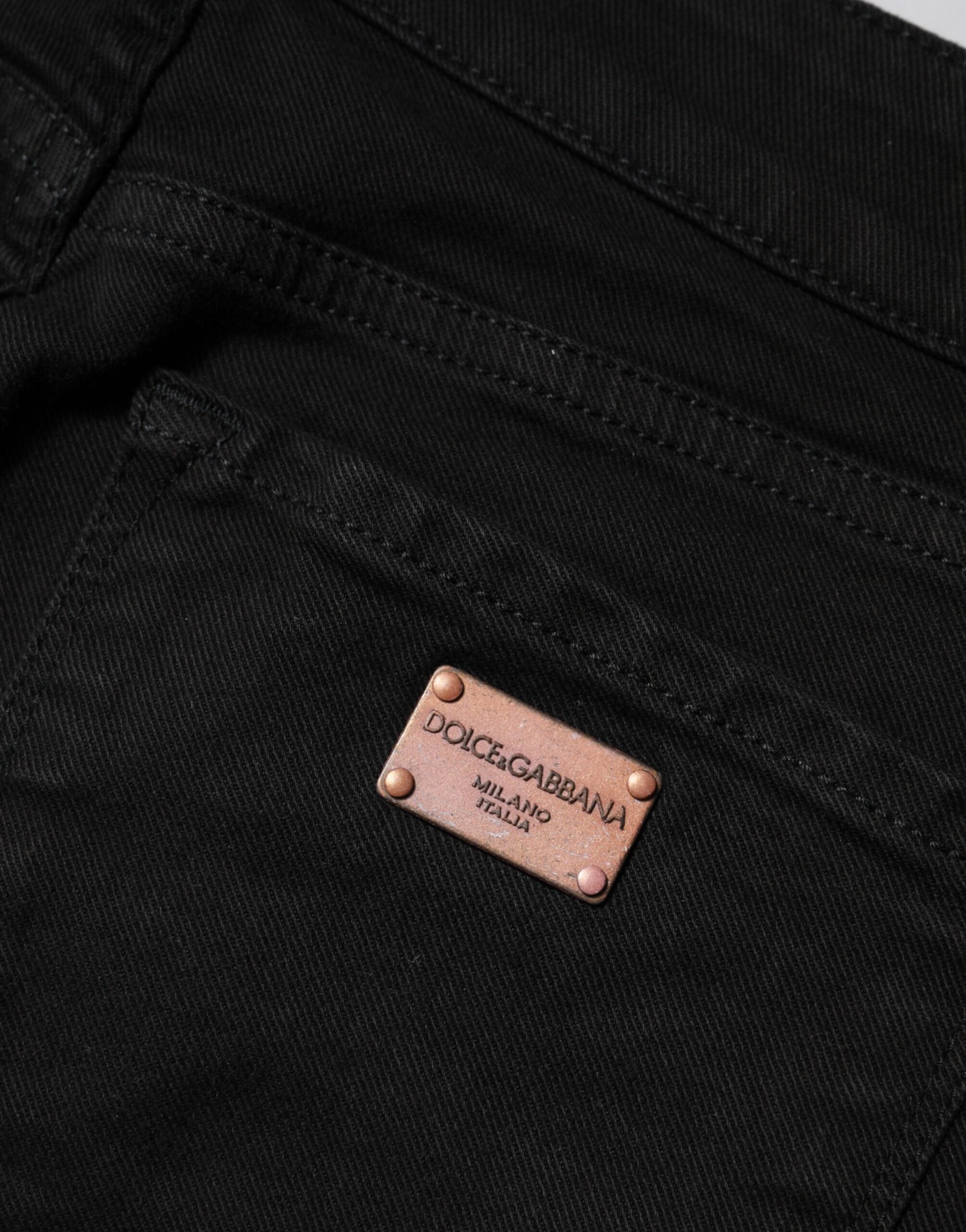 Svarta skinny jeans med medelhög midja i bomull 