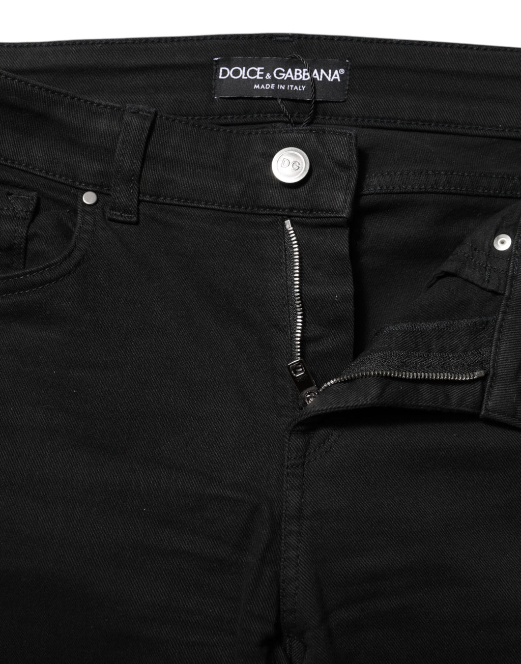 Svarte skinny bomullsjeans med medium midje 