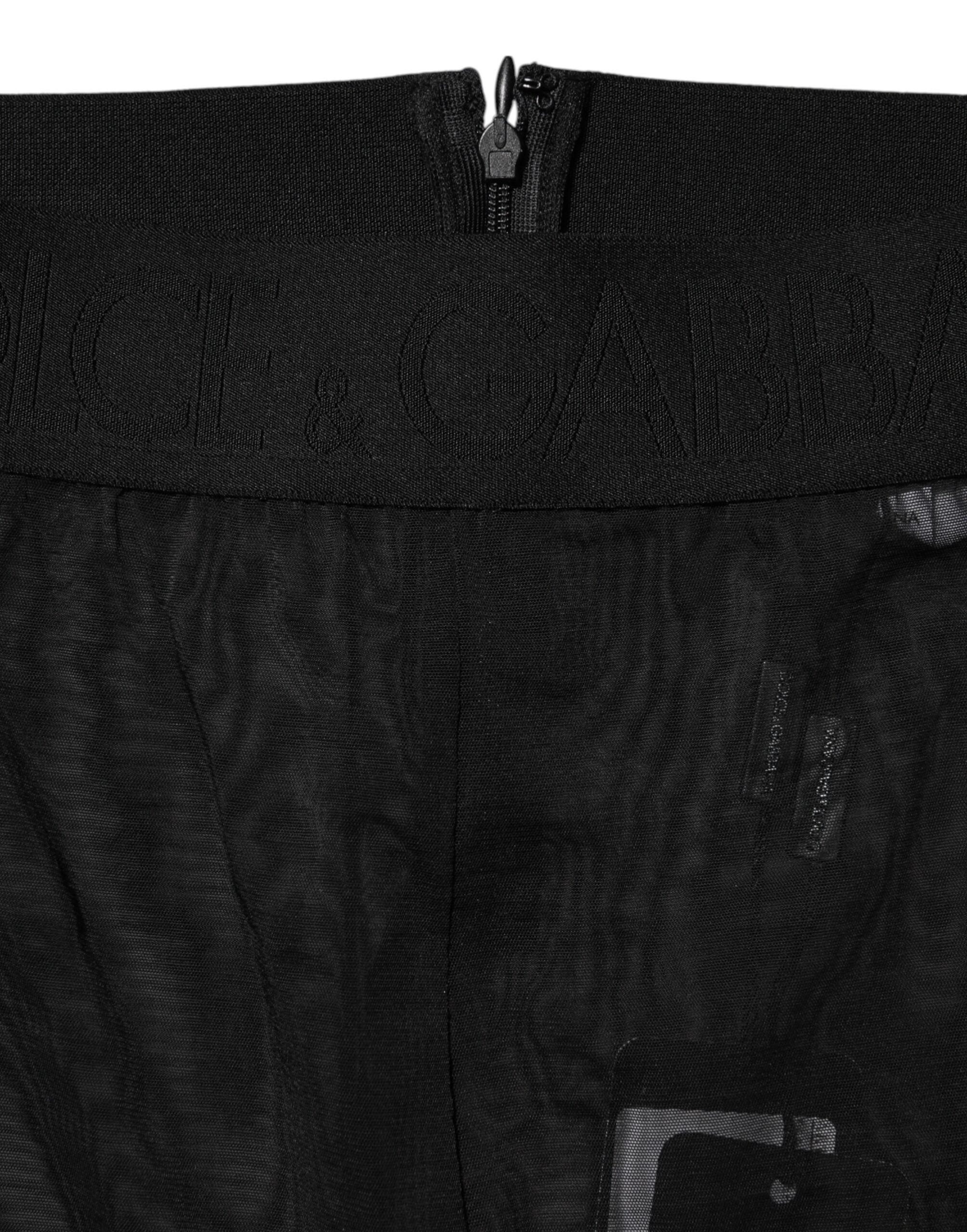 Dolce & Gabbana Black Nylon Leggings Stretch Pants