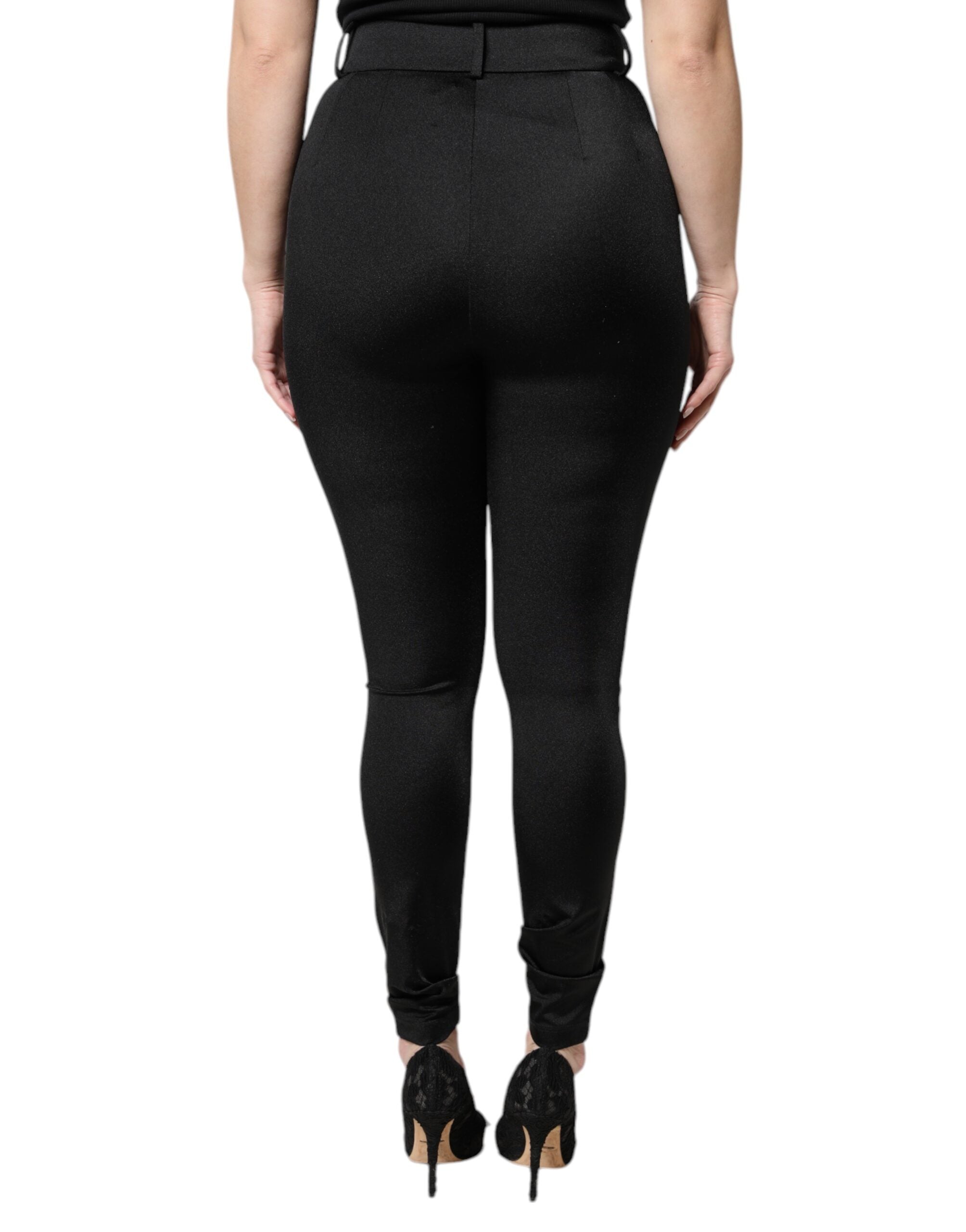 Svarta nylonleggings stretchbyxor 