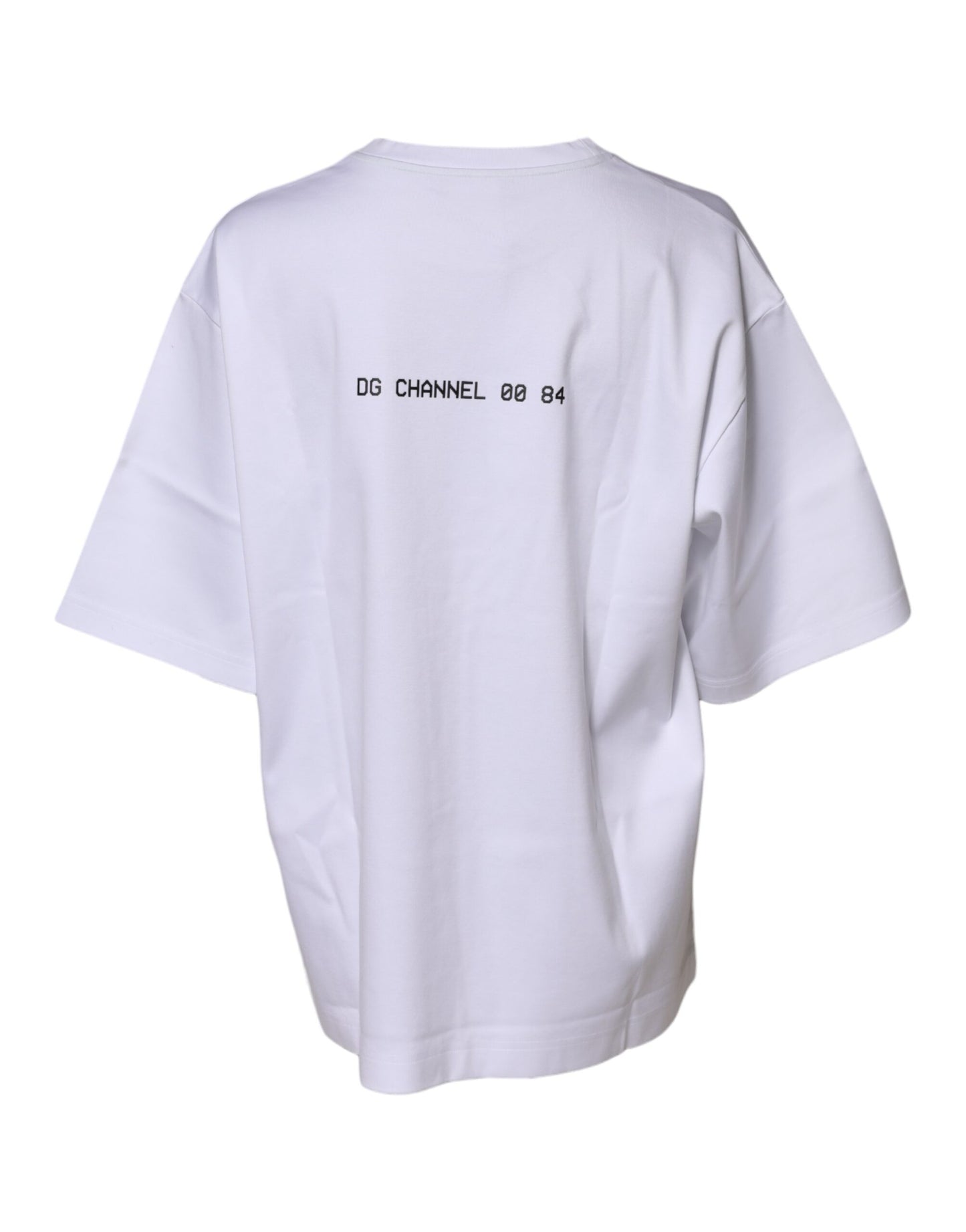 Dolce &amp; Gabbana Vit bomullsmönstrad t-shirt med korta ärmar