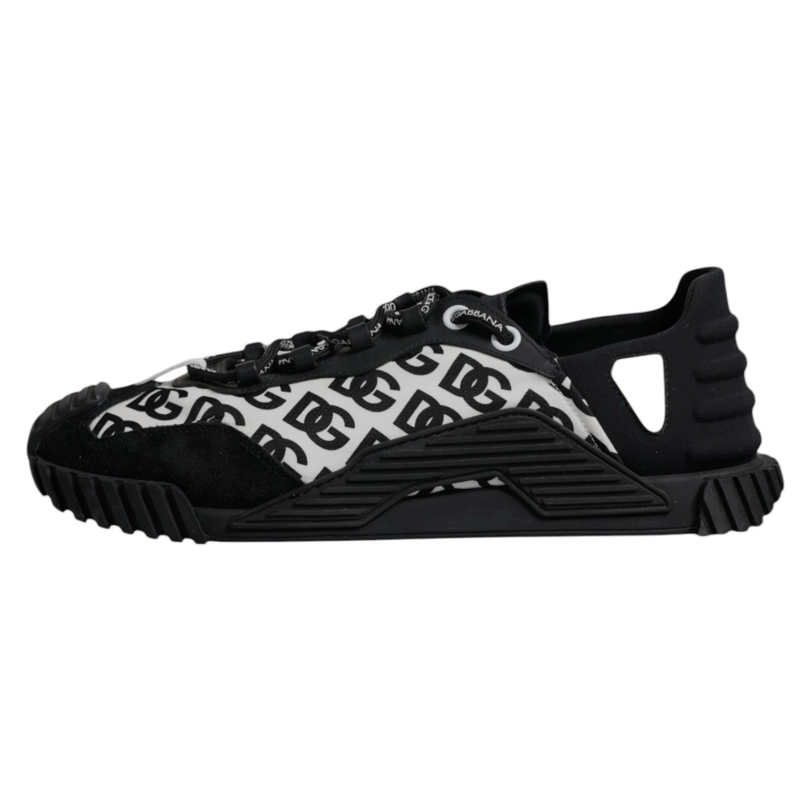 Dolce & Gabbana Black Logo Lace Up Low Top NS1 Sneakers