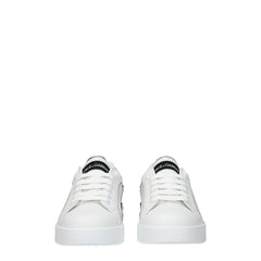 Dolce & Gabbana White Leather Low Top Sneakers