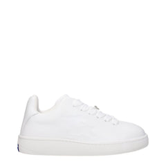 Burberry White Leather Low Top Sneakers