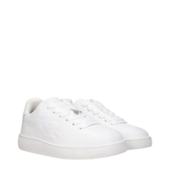 Burberry White Leather Low Top Sneakers