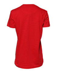 Dolce & Gabbana Red Cotton Crew Neck Short Sleeves Top T-shirt