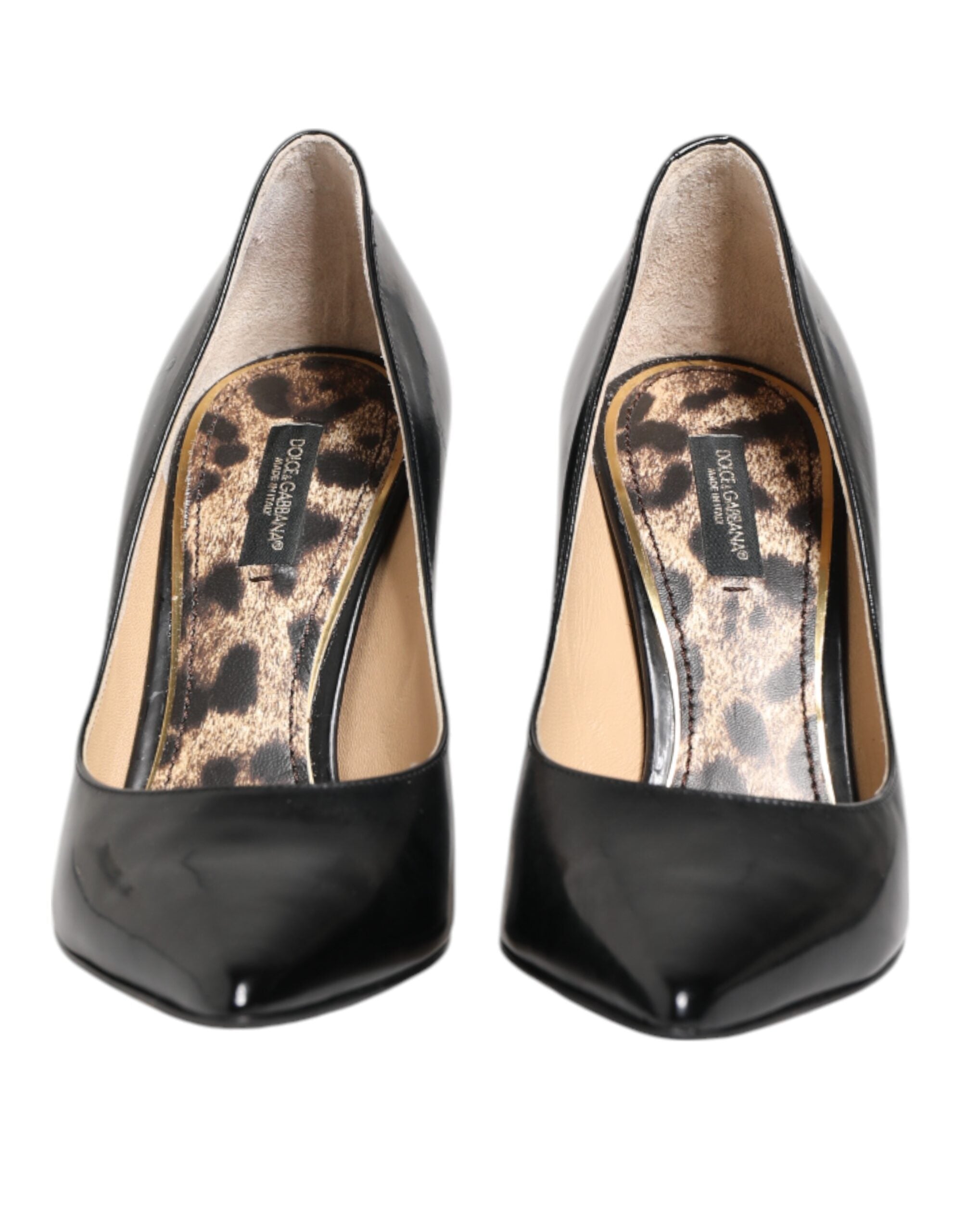 Svarta kalvskinns- och stilettklackade pumps