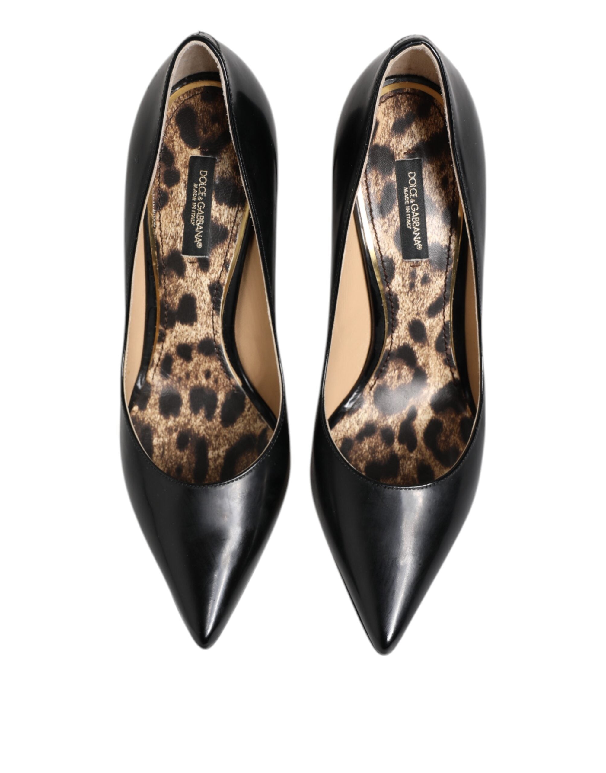 Svarta kalvskinns- och stilettklackade pumps