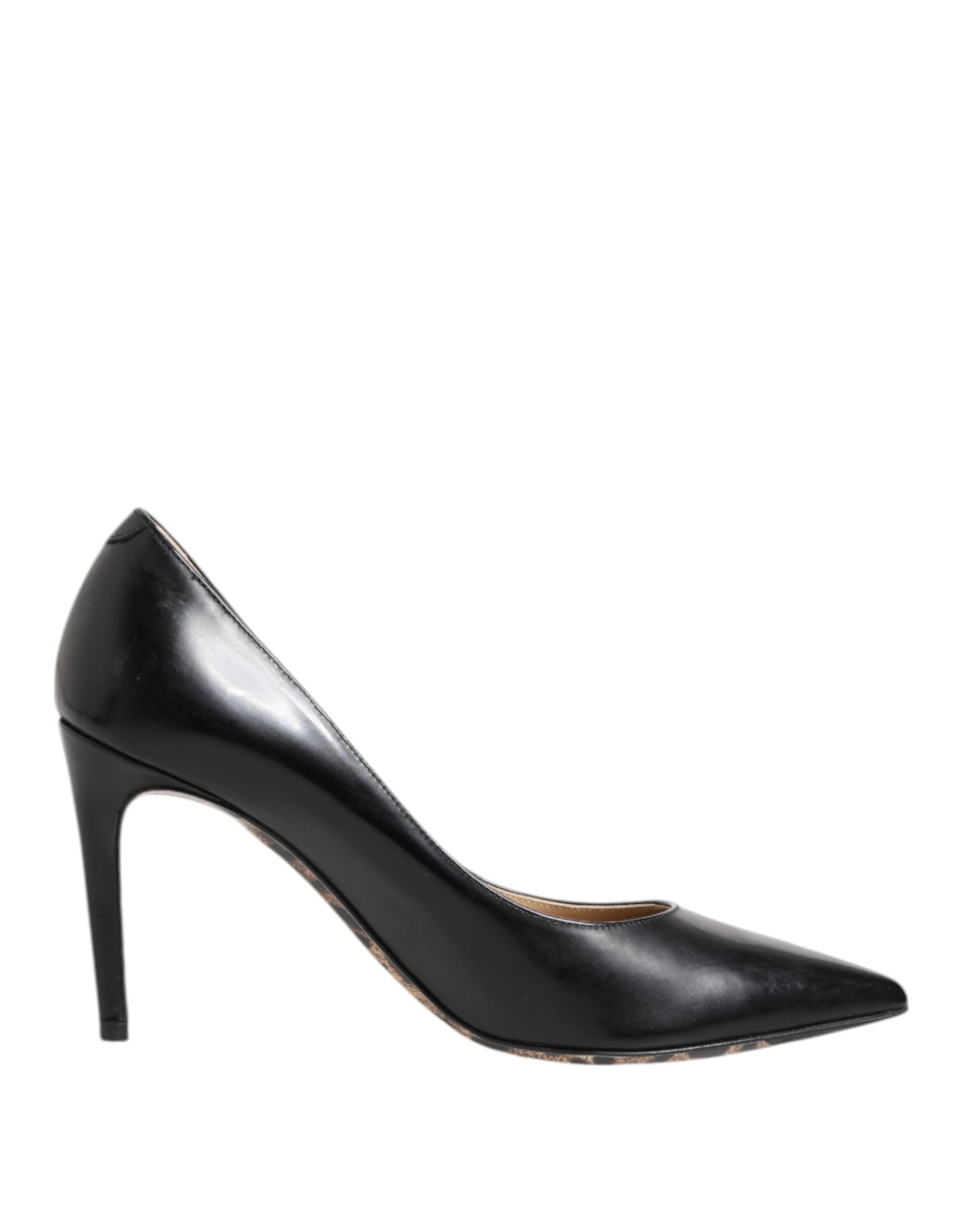 Svarta kalvskinns- och stilettklackade pumps