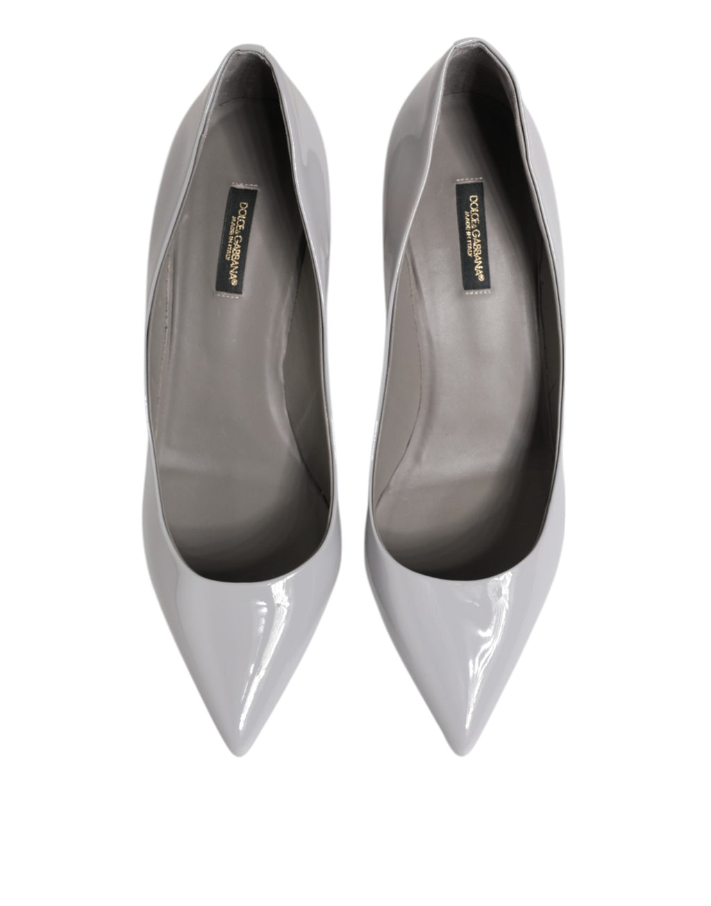 Ljusgrå Läder Kitten Heels Pumps Skor