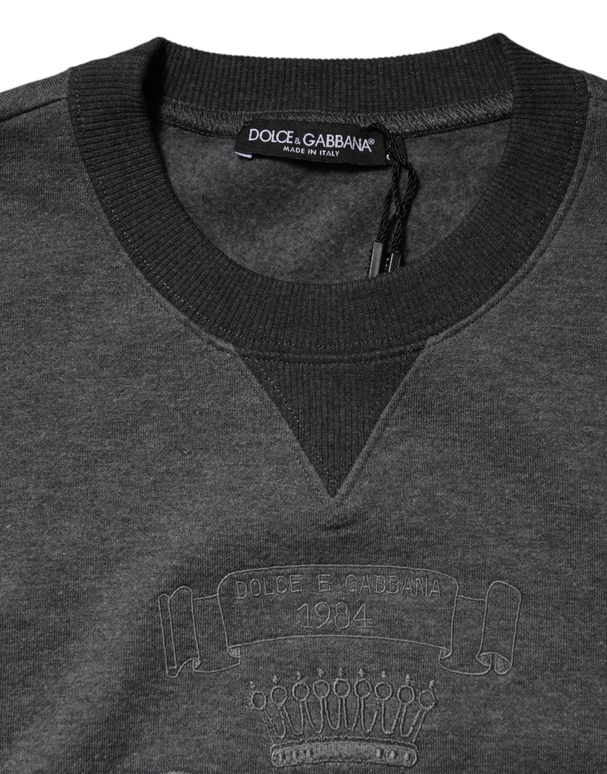 Grå DG-logotyp broderad pullovertröja