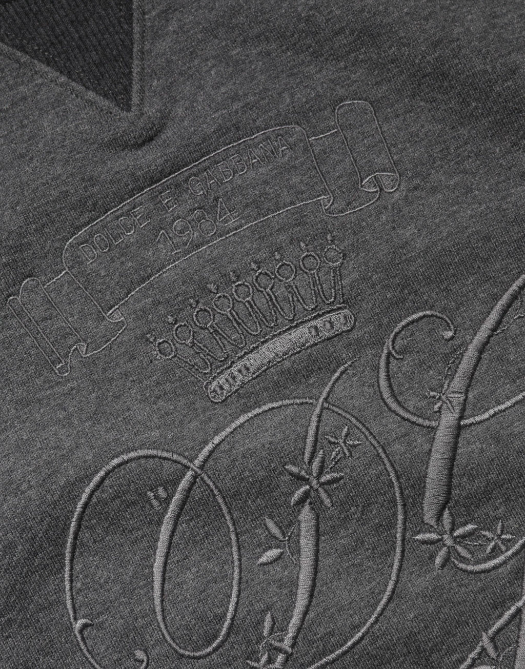 Grå DG-logotyp broderad pullovertröja