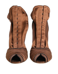 Dolce & Gabbana Brown Bette High Heeled Ankle Boots Shoes