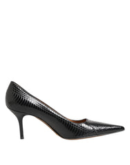Dolce & Gabbana Black Exotic Leather Stiletto Pumps Shoes