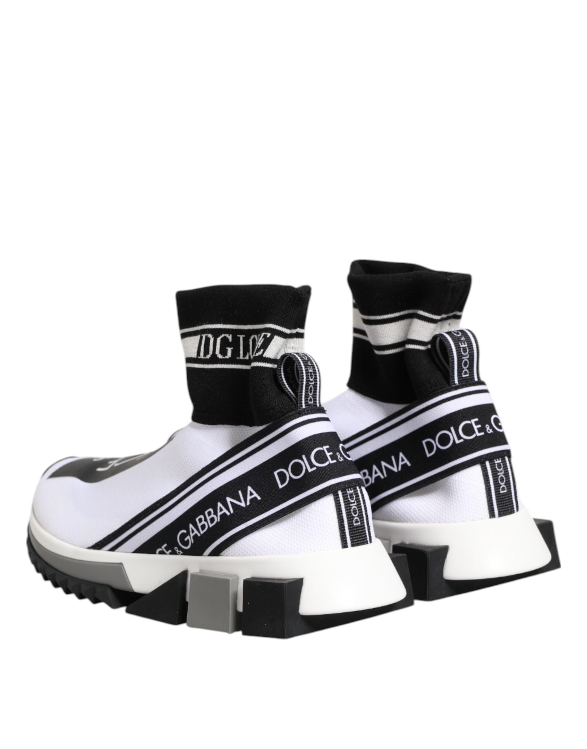 Hvite Svarte Sorrento Sokker Sneakers Sko