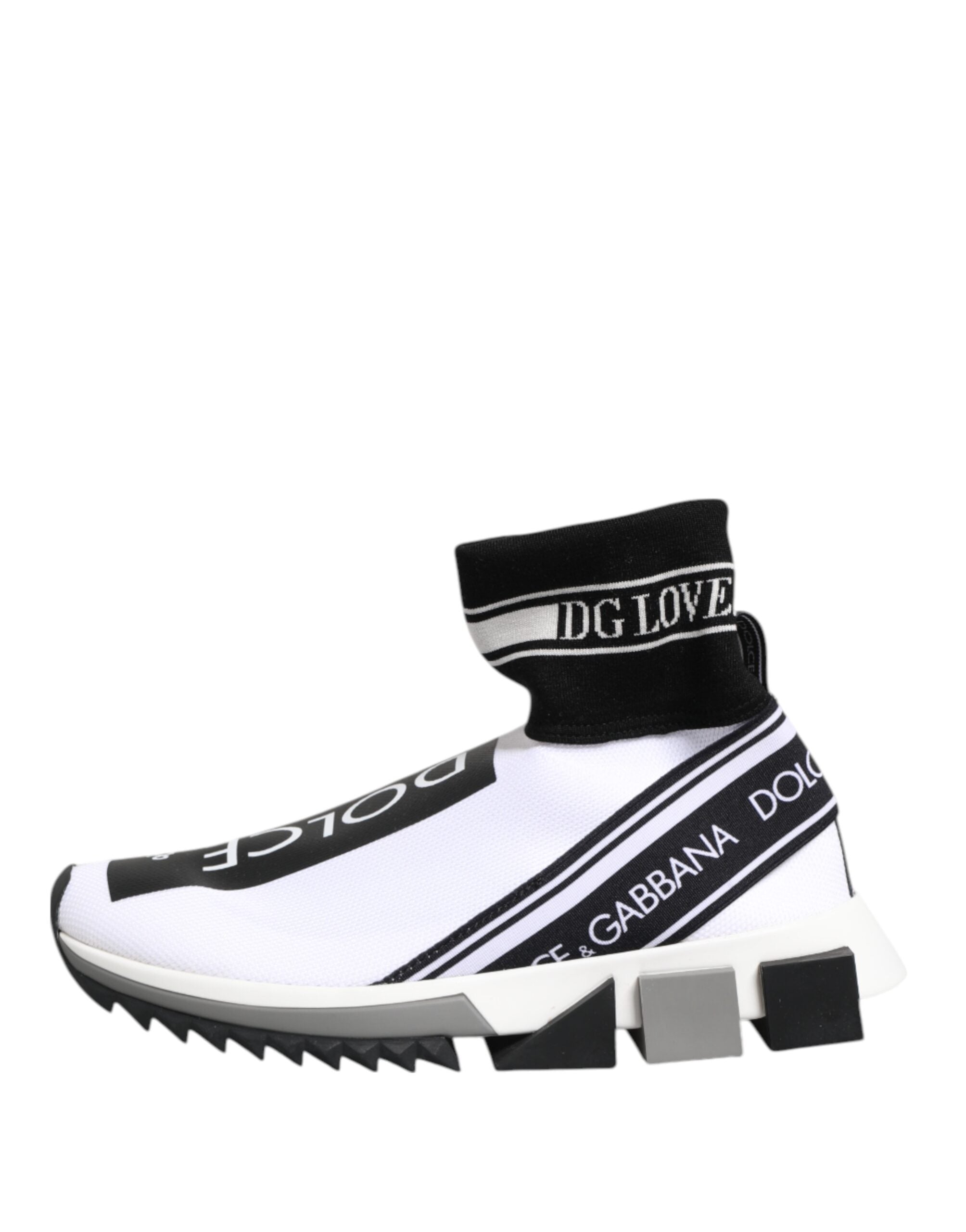 Hvite Svarte Sorrento Sokker Sneakers Sko
