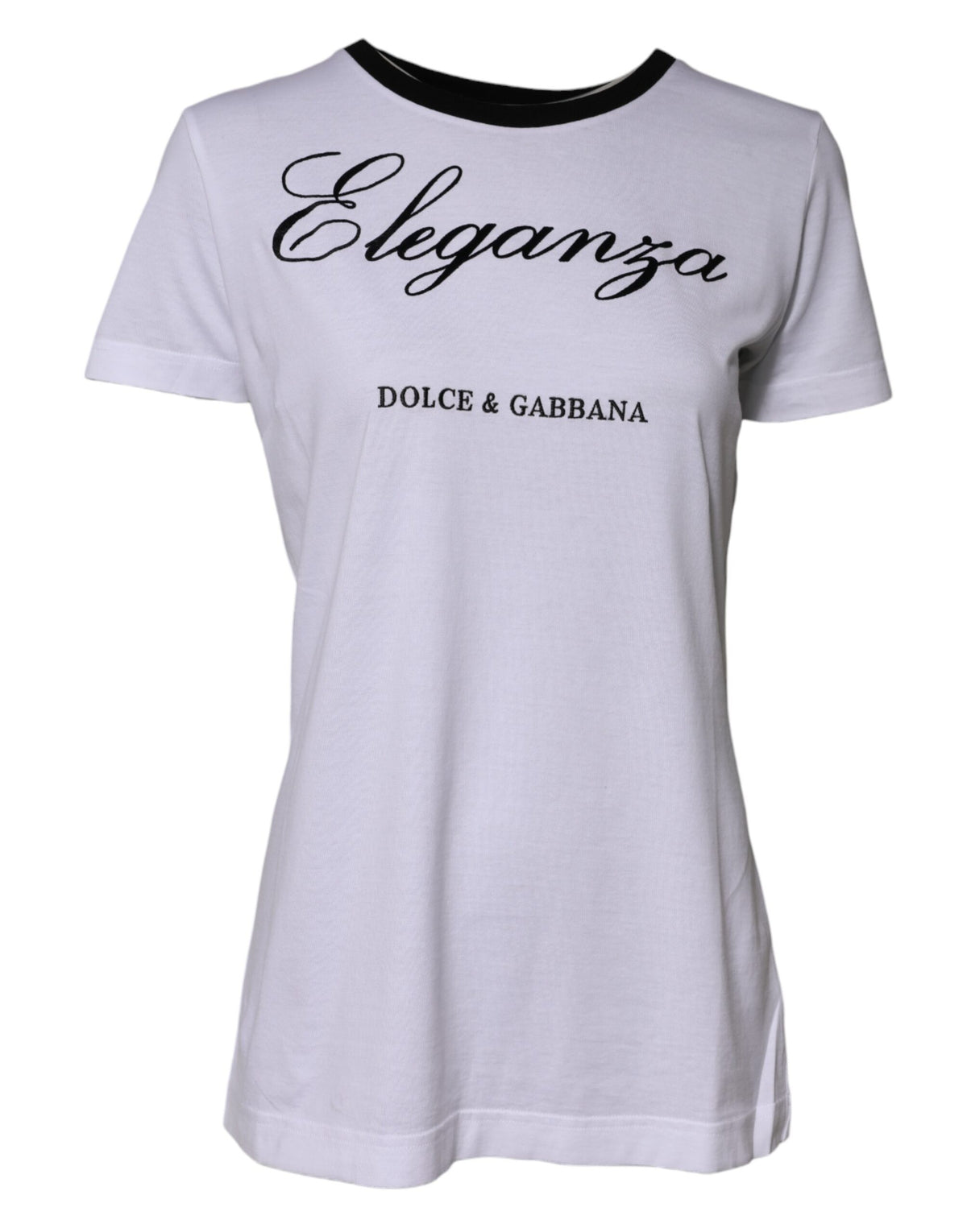 Dolce & Gabbana White Eleganza Cotton Crew Neck Tee T-shirt